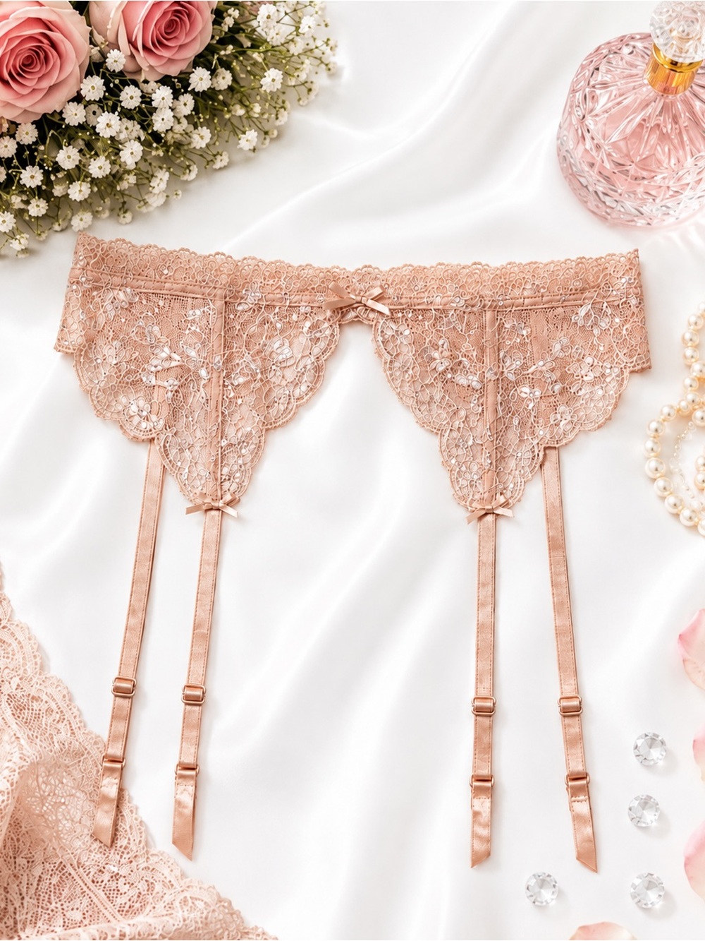 Victoria’s Secret Allure Shine Lace Garter Belt | NWT